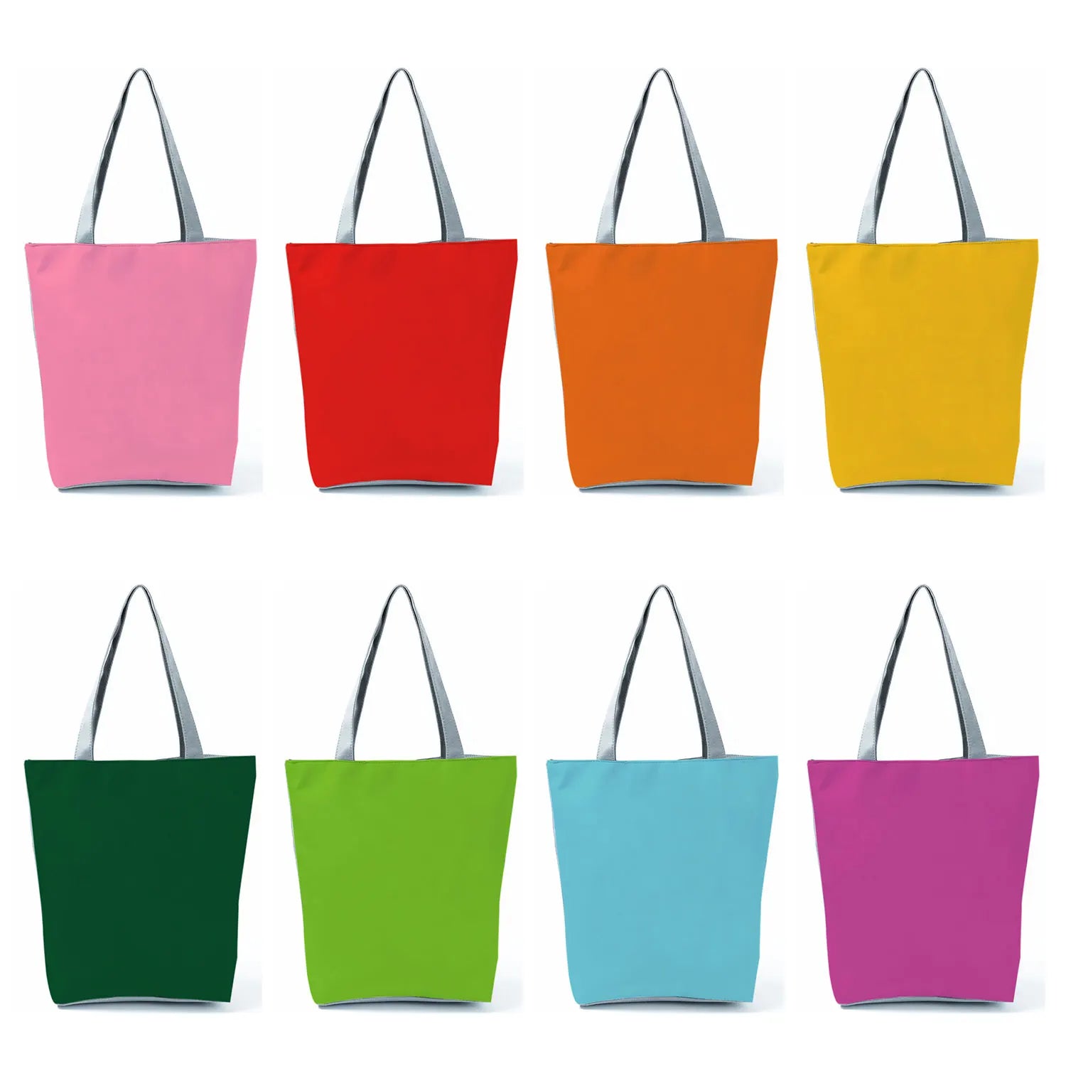Solid Printed Handbags Eco Reusable Shopping Bag Portable Shoulder Tote