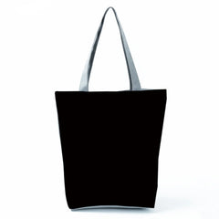 Solid Printed Handbags Eco Reusable Shopping Bag Portable Shoulder Tote