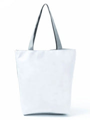 Solid Printed Handbags Eco Reusable Shopping Bag Portable Shoulder Tote
