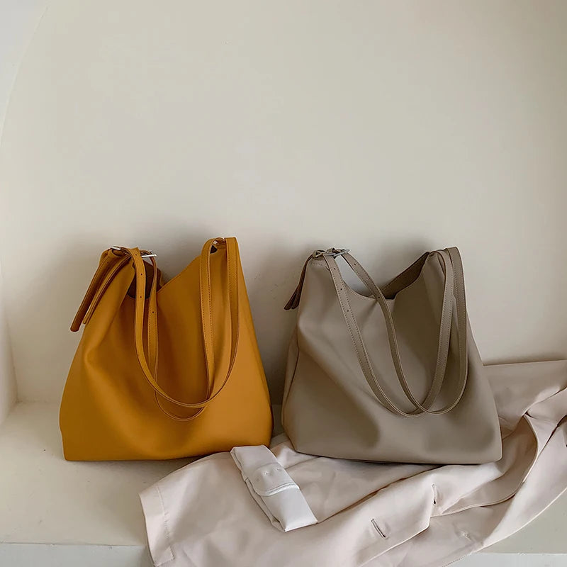 Yellow Large Capacity Waterproof Shoulder Bag for Women Ladies