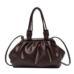 Pleated Cloud Shoulder Bag Women Clip Purse Underarm Handbag