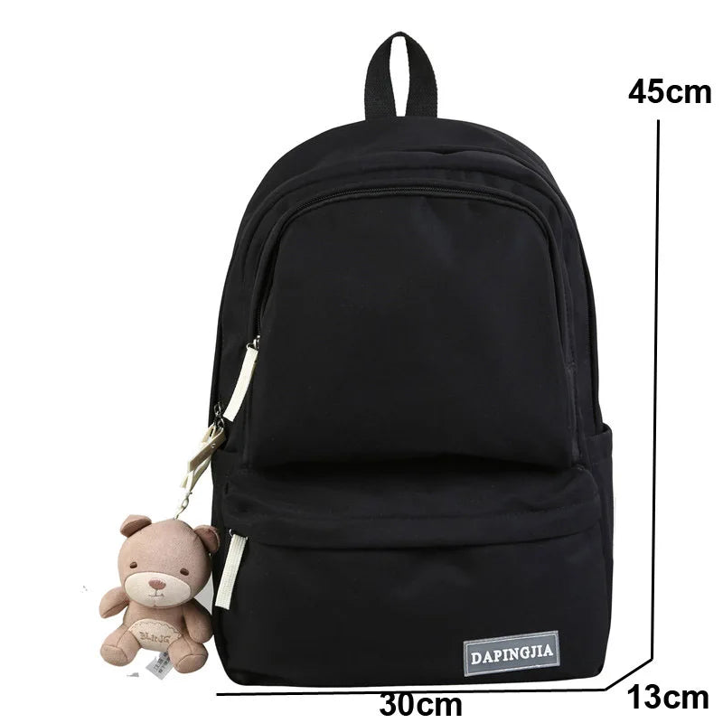 Waterproof Nylon School Backpack for Teenage Girls Laptop Bag