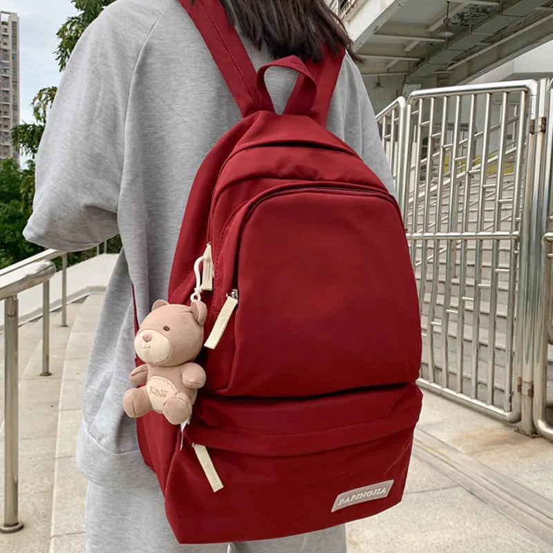 Waterproof Nylon School Backpack for Teenage Girls Laptop Bag