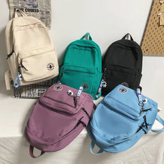Solid School Bags College Student Women Backpacks Travel Ladies Laptop