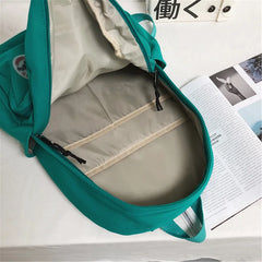 Solid School Bags College Student Women Backpacks Travel Ladies Laptop