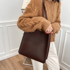 Solid Shopper Bag Women Shoulder Bag Women Tote Bag PU Leather Handbag