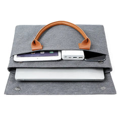 Men's Business Briefcase Soft Handle Magnetic Buckle Laptop Handbag