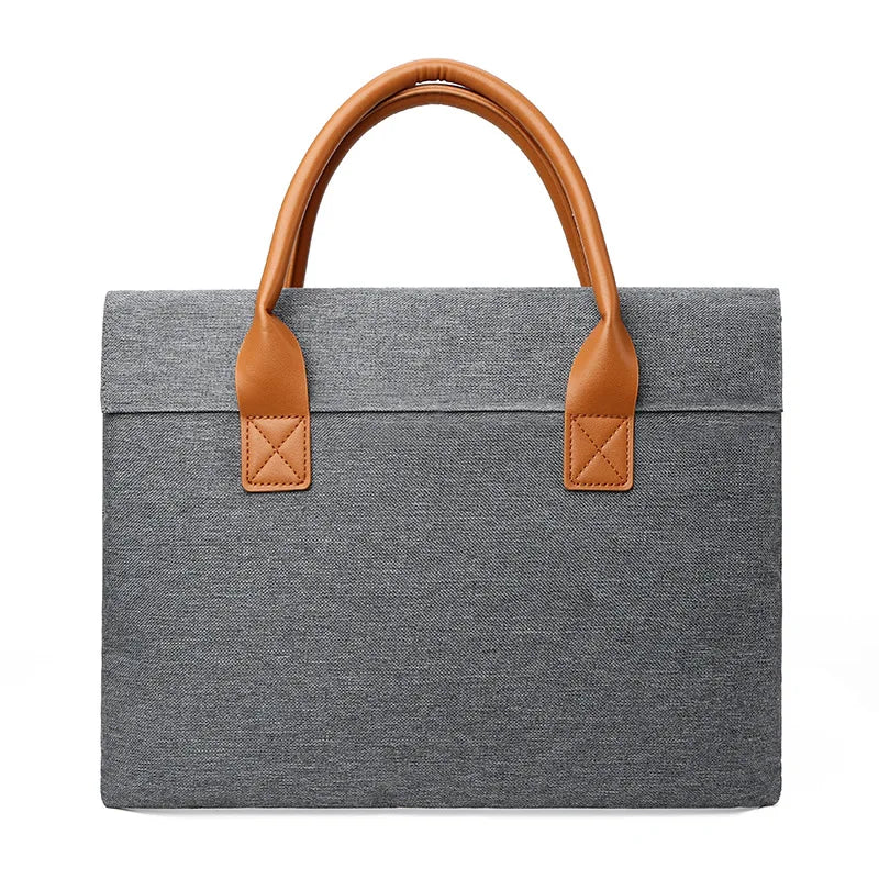 Men's Business Briefcase Soft Handle Magnetic Buckle Laptop Handbag