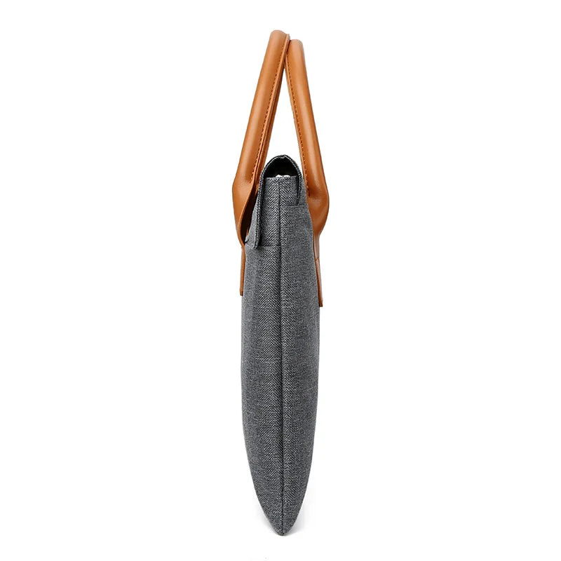 Men's Business Briefcase Soft Handle Magnetic Buckle Laptop Handbag