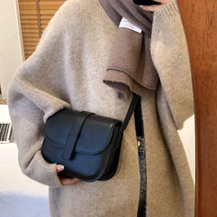 Fashion Ladies Saddle Bag Crossbody Shoulder Bag PU Leather Handbag