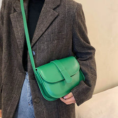 Fashion Ladies Saddle Bag Crossbody Shoulder Bag PU Leather Handbag