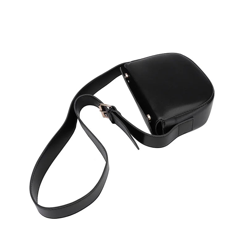High Leather Saddle Bag Women Crossbody Shoulder Bags