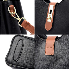 Soft Leather Shoulder Crossbody Bag For Women Ladies Small Bucket Handbag