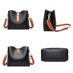 Soft Leather Shoulder Crossbody Bag For Women Ladies Small Bucket Handbag