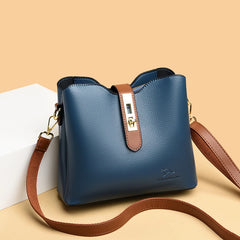 Soft Leather Shoulder Crossbody Bag For Women Ladies Small Bucket Handbag