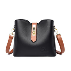 Soft Leather Shoulder Crossbody Bag For Women Ladies Small Bucket Handbag