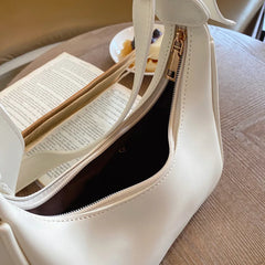 Soft PU Leather Women Crossbody Half-moon Shoulder Bag