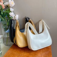 Soft PU Leather Women Crossbody Half-moon Shoulder Bag