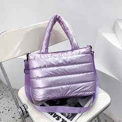 Warm Cotton Crossbody Bag Women Shoulder Tote Winter Handbag