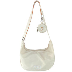Solid Nylon Shoulder Bags for Girls Female Hobos Messenger Bags with Purse