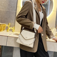 Thick Chain Small PU Leather Crossbody Bags For Women Shoulder Cross Body