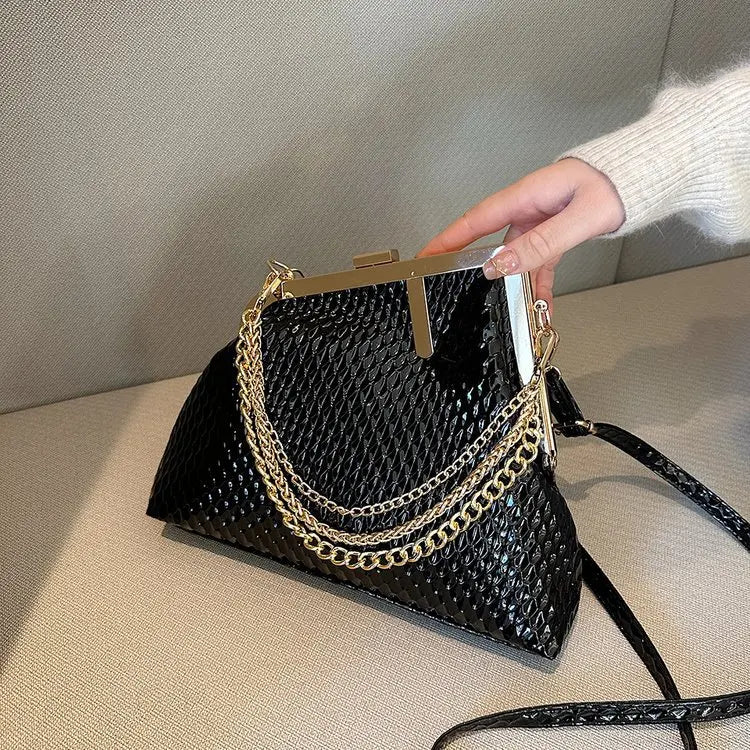 Solid Weave Crossbody Bag Small Clutch Female Party Handbag Lady Shoulder Bag