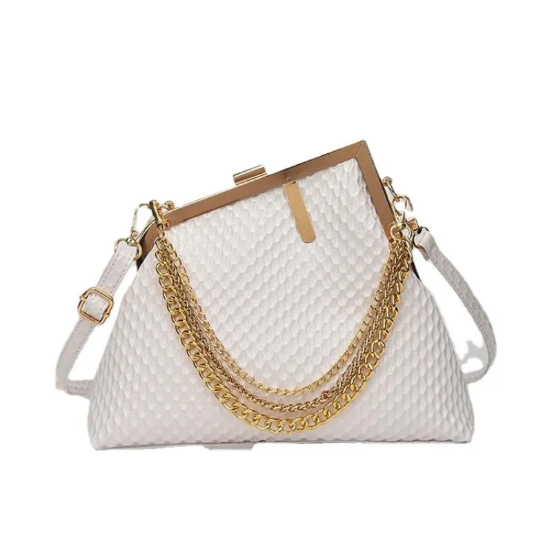Solid Weave Crossbody Bag Small Clutch Female Party Handbag Lady Shoulder Bag