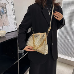 Solid Weave Crossbody Bag Small Clutch Female Party Handbag Lady Shoulder Bag