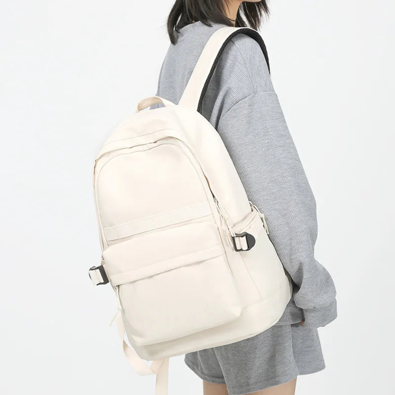 Solid Women Backpack Casual Travel Bag High Schoolbag for Teenage Girls Boys