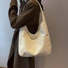 Women Canvas Shoulder Tote Bags Casual Hasp Handbags Armpit Bag