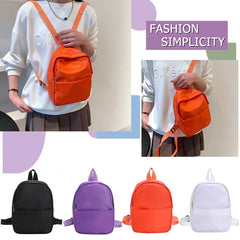 Solid Women Nylon Backpack Teenage Girl Shoulder Travel School Bag