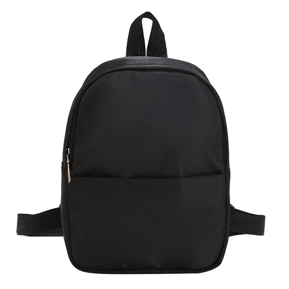 Solid Women Nylon Backpack Teenage Girl Shoulder Travel School Bag