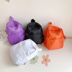 Solid Women Nylon Backpack Teenage Girl Shoulder Travel School Bag