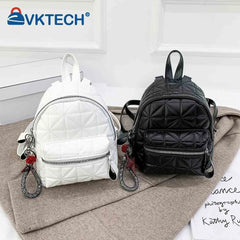 Solid Women PU Leather Backpack School Travel Bags Daily Bag