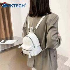 Solid Women PU Leather Backpack School Travel Bags Daily Bag