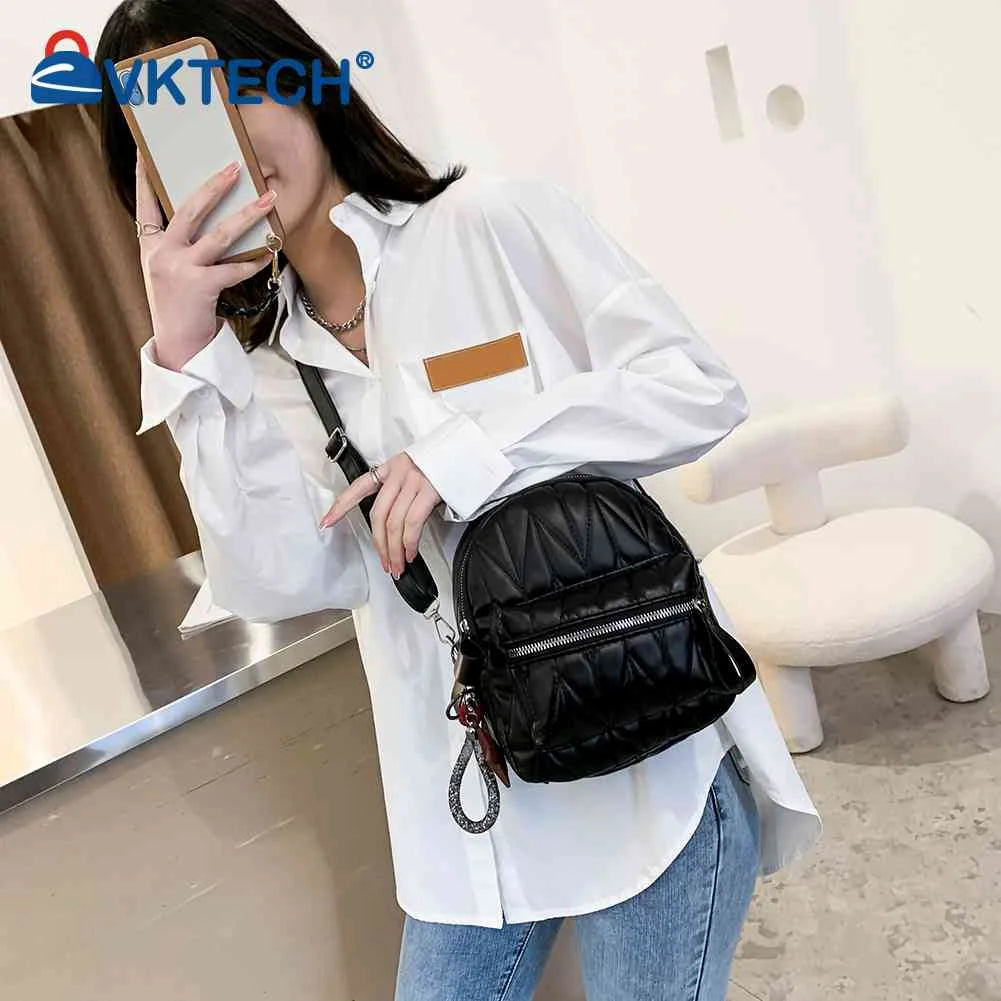 Stylish Women PU Leather Backpack School Travel Bags Lady Shoulder Crossbody Bag