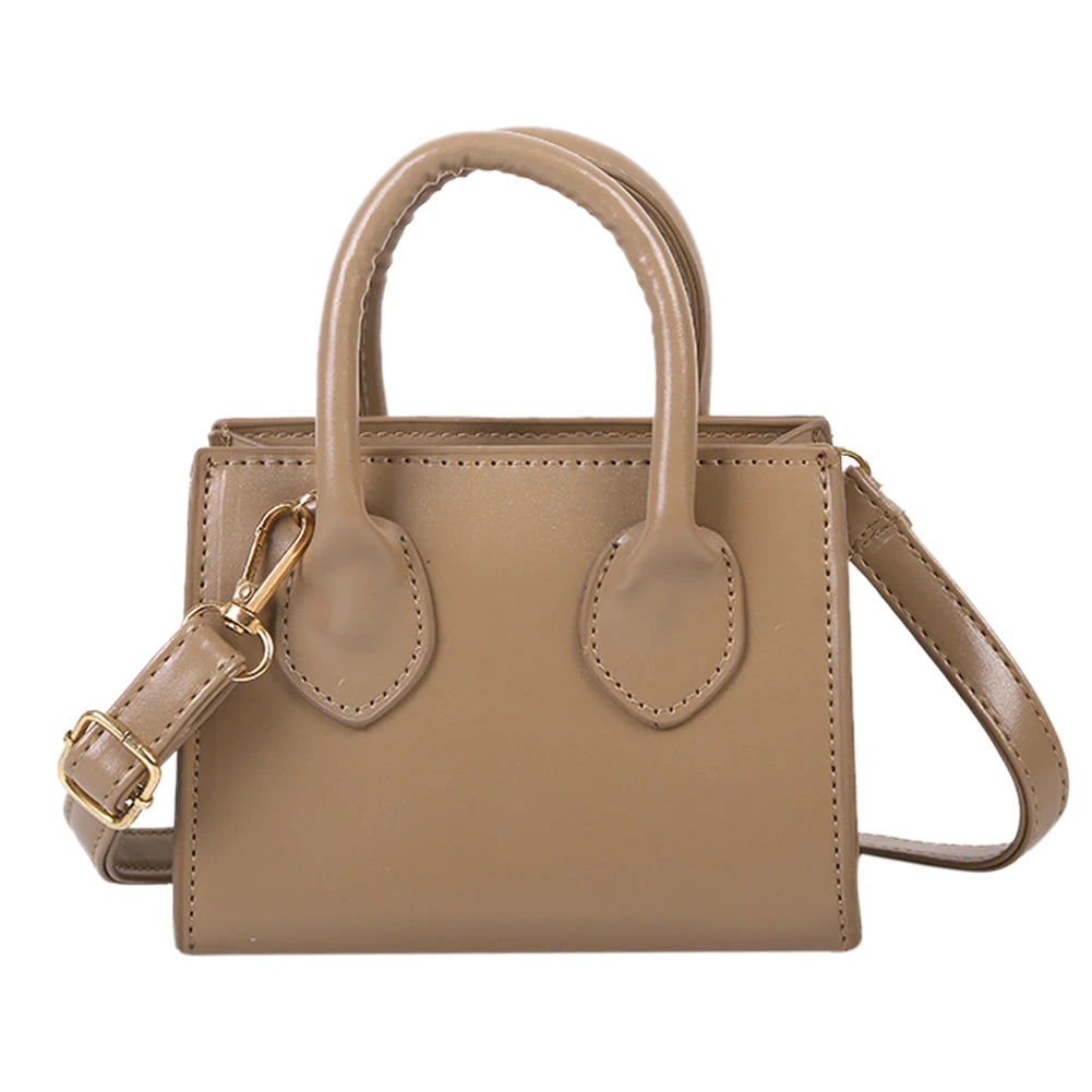 Solid Women Shoulder Handbag Small Totes Crossbody Bags PU Leather