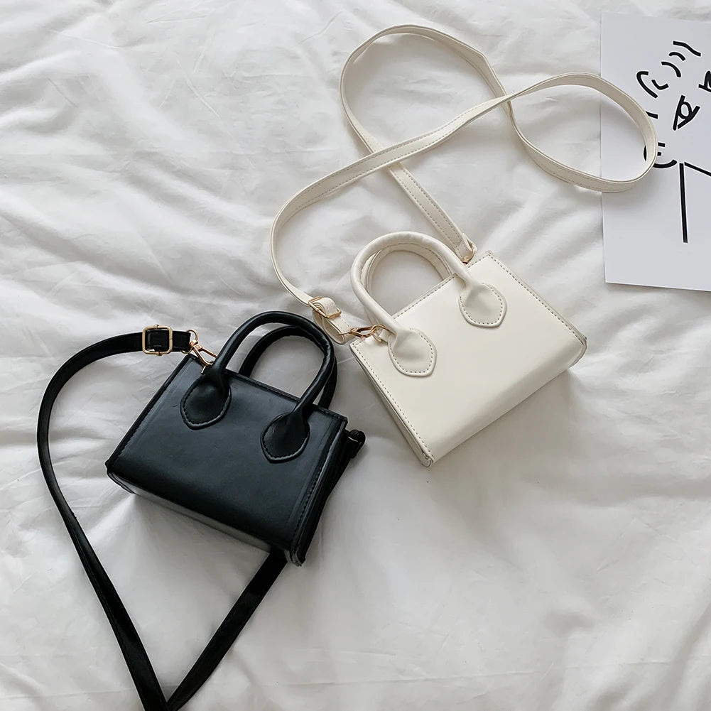 Solid Women Shoulder Handbag Small Totes Crossbody Bags PU Leather