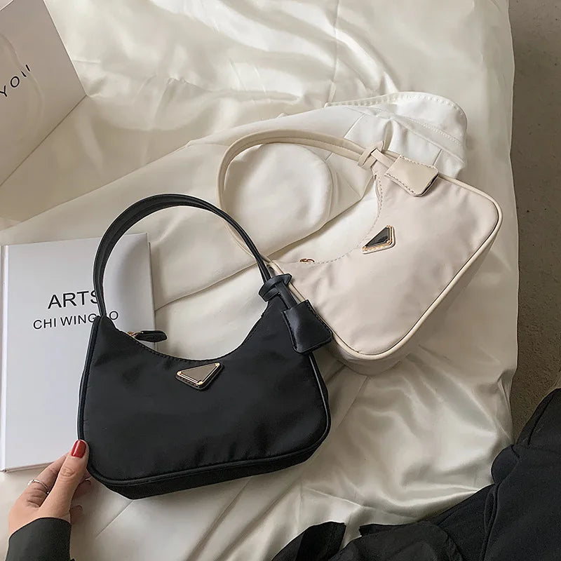 Solid Small Square Women Underarm Bag Lady Handbag