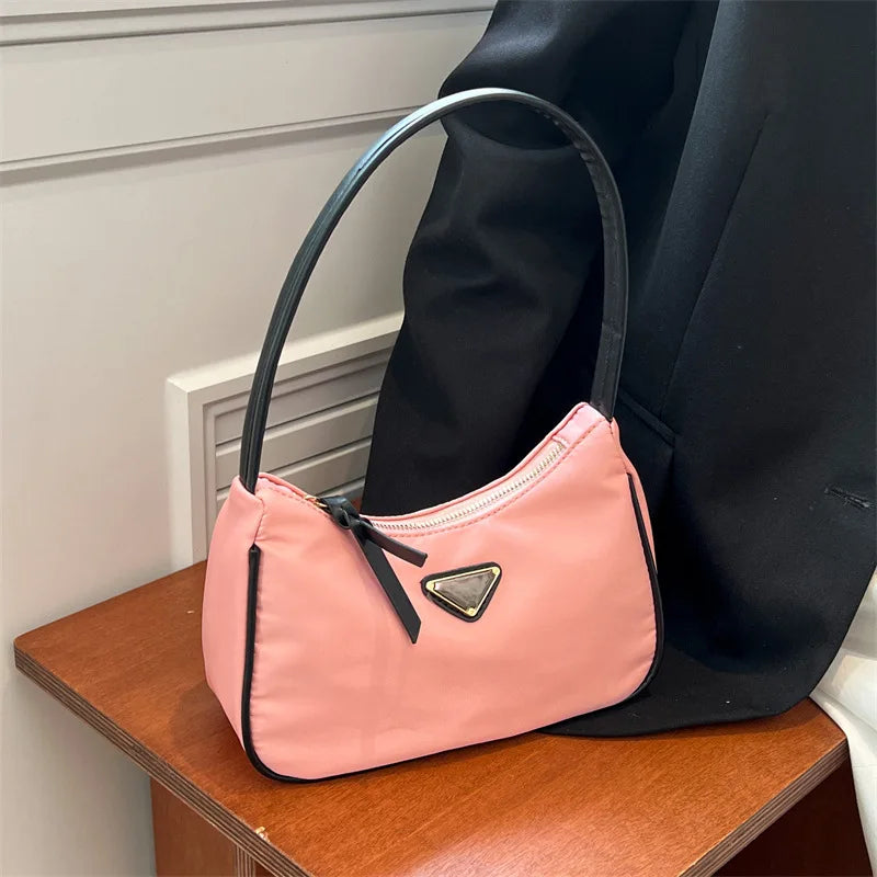 Solid Small Square Women Underarm Bag Lady Handbag