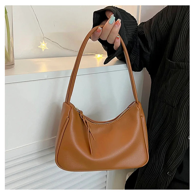 Solid Women Small Square Underarm Bag Lady Female Handbags