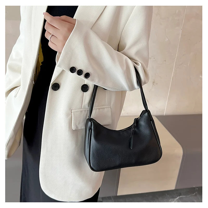 Solid Women Small Square Underarm Bag Lady Female Handbags
