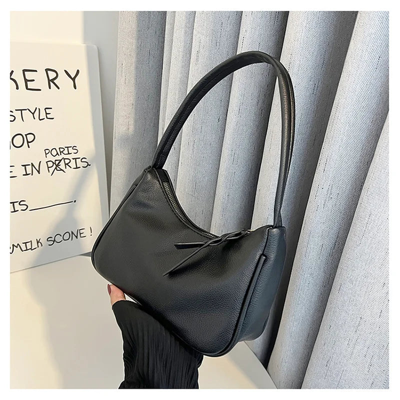 Solid Women Small Square Underarm Bag Lady Female Handbags