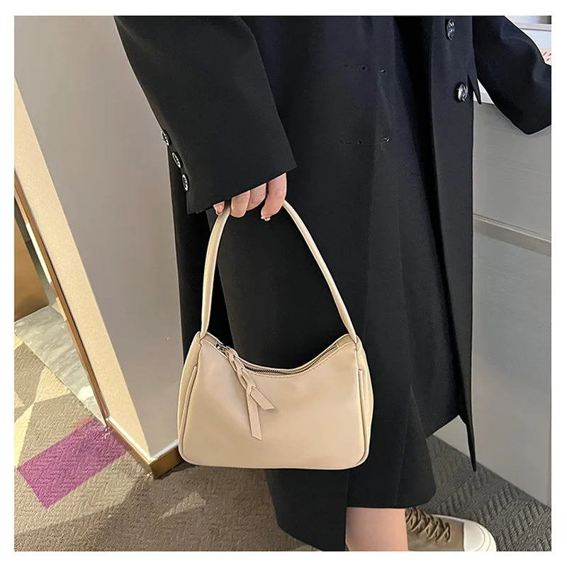Solid Women Small Square Underarm Bag Lady Female Handbags