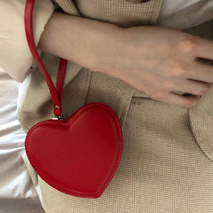 Heart Shaped Mini Ladies Money Purse Clutch Party Wristlet
