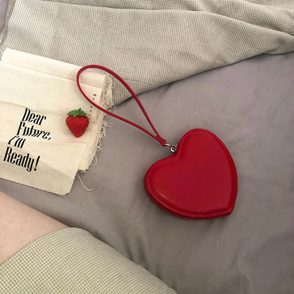 Heart Shaped Mini Ladies Money Purse Clutch Party Wristlet