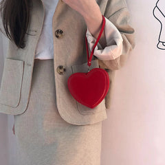 Heart Shaped Mini Ladies Money Purse Clutch Party Wristlet