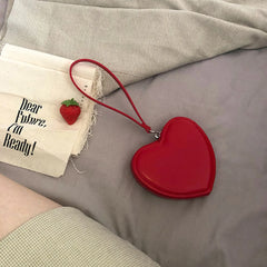 Heart Shaped Mini Ladies Money Purse Clutch Party Wristlet