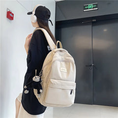 Solid Women's Backpack Multi-pocket Casual Travel Bag for Teenage Girl