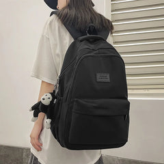 Solid Women's Backpack Multi-pocket Casual Travel Bag for Teenage Girl
